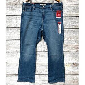 Levi Strauss Signature Jeans Women’s Mid-Rise Bootcut Plus Size 20W Blue Denim